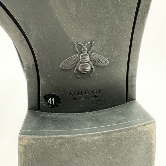 Gucci Deva Horsebit Chain Ankle Boots Combat Black Leather EU 41 US 11 - Picture 10 of 10